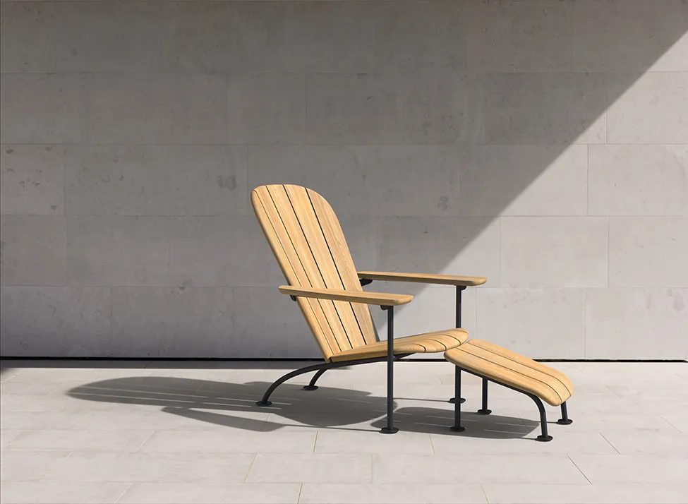 Skargaarden Böste Fußhocker Teak Edelstahl