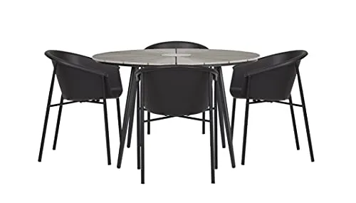 Envy Gartenmöbel-Set 4 Personen Ø120 cm grau schwarz