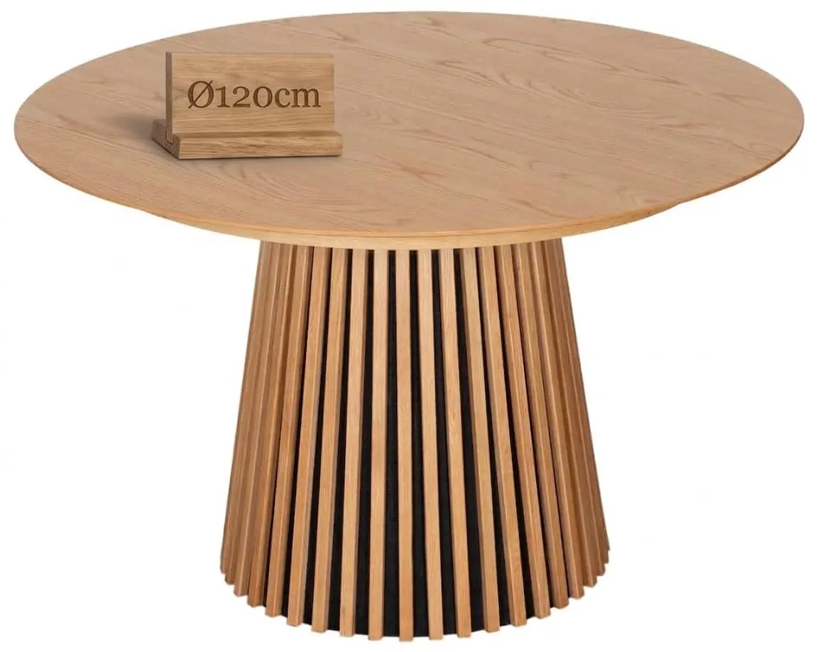 MR.DEKO Barletta Ausziehbarer Esstisch 120/210 cm Braun Eiche
