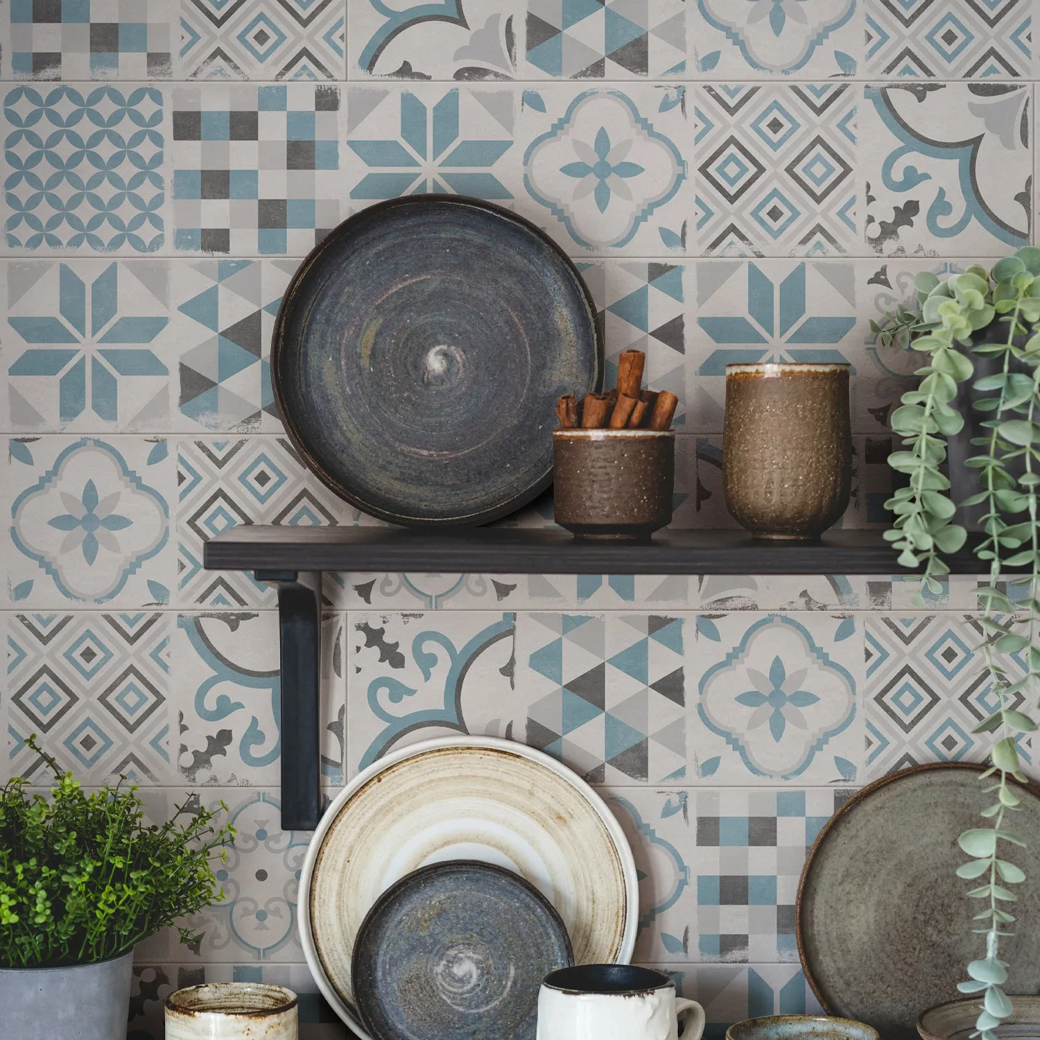 Grosfillex Accent Andaluz Blue Wandpaneel Grau-Blau Beton