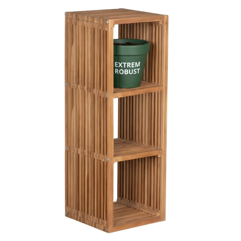 MR.DEKO Gartenregal Teak 120x40 cm 3 Fächer