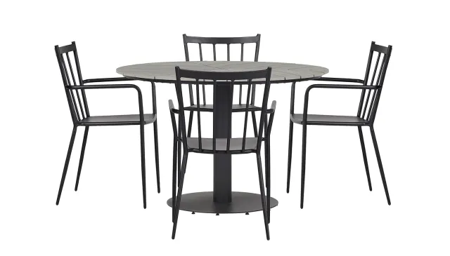 Envy Gartenmöbel-Set rund 110 cm 4 Personen Sprossenlehne