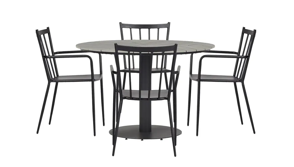 Envy Gartenmöbel-Set rund 110 cm 4 Personen Sprossenlehne