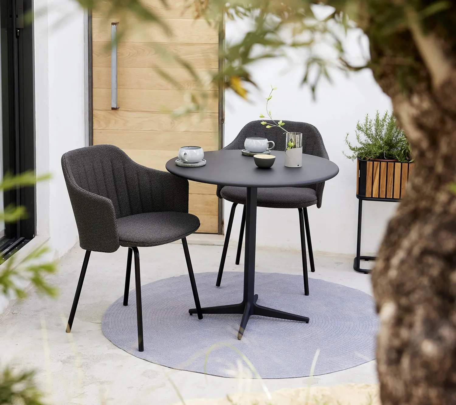 Cane-line Choice Stuhl 4 Beine Schwarz recycelt