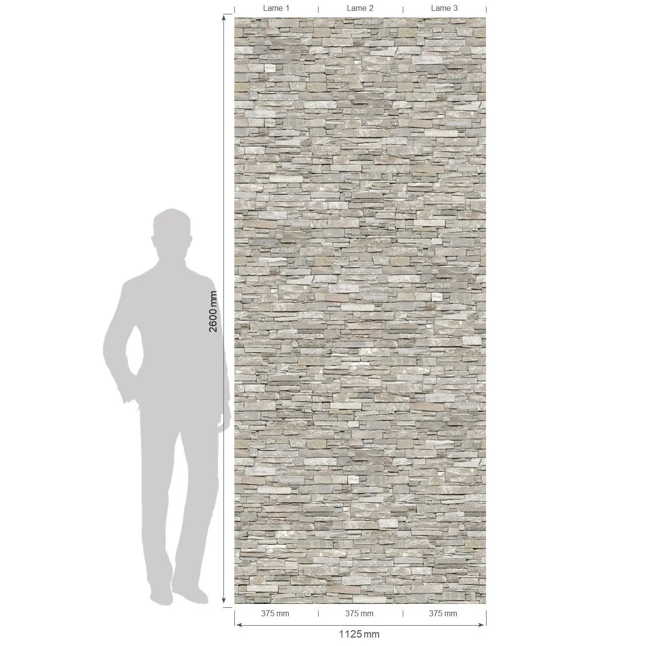 Grosfillex Element 3D Wandverkleidung Steinoptik Beige-Weiß