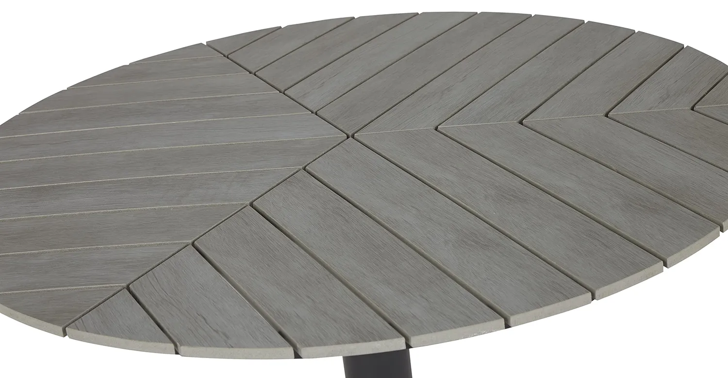 Envy Gartenmöbel-Set 4 Personen rund 110 cm grau stapelbar