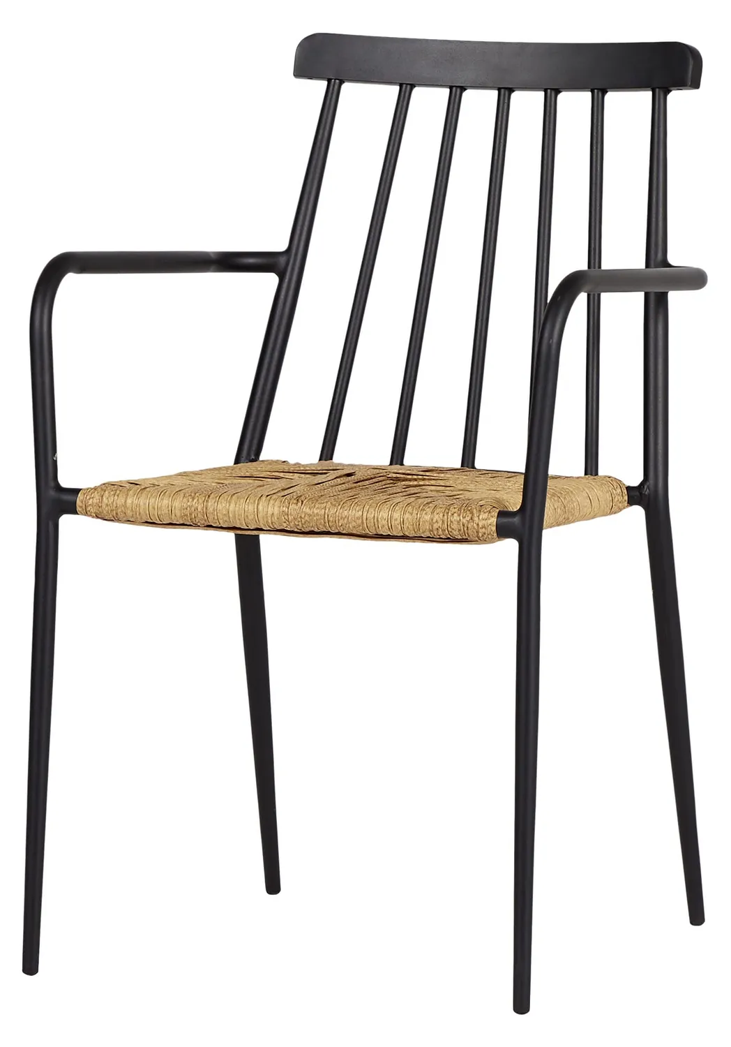 Envy Gartenmöbel-Set 6 Personen 195 cm Sprossenlehne schwarz