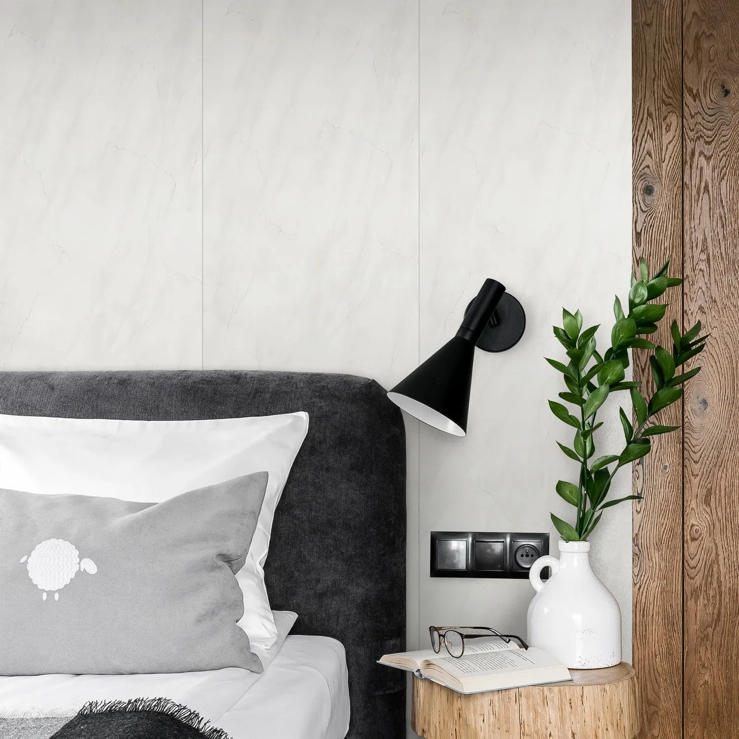 Grosfillex Element Marbre Gris Wandpaneel Grau matt