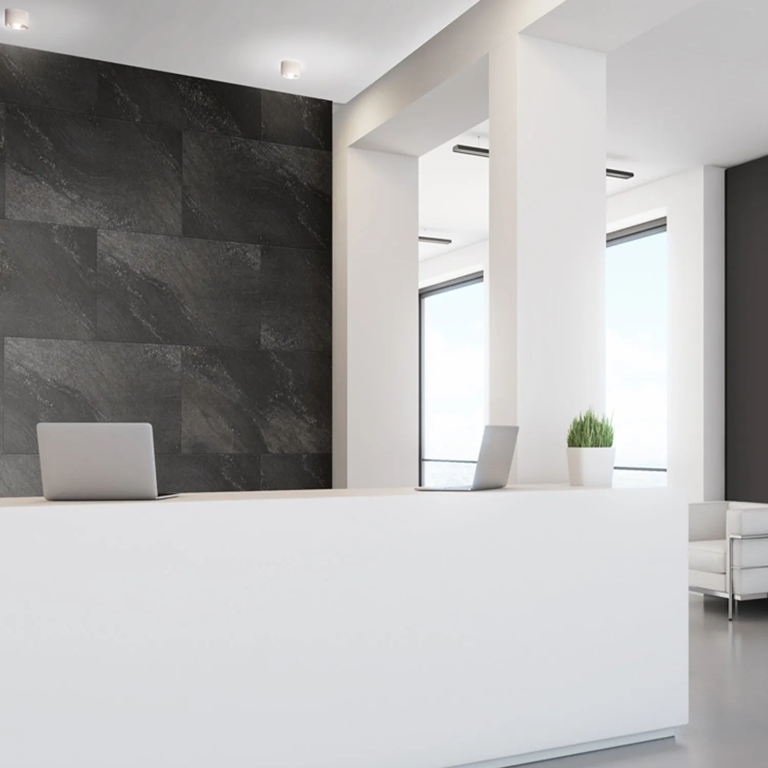 Grosfillex GX Wall+ Wandpaneel 45x90 cm Dark Stone Steinoptik