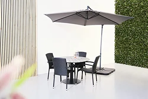 Envy Gartenmöbel-Set 4 Personen rund 110 cm grau stapelbar