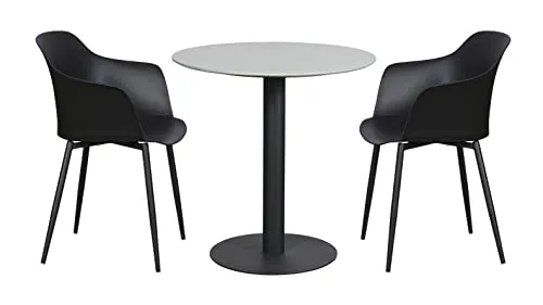 Envy Café-Set für 2 Personen Balkonmöbel Grau 70 cm Durafit
