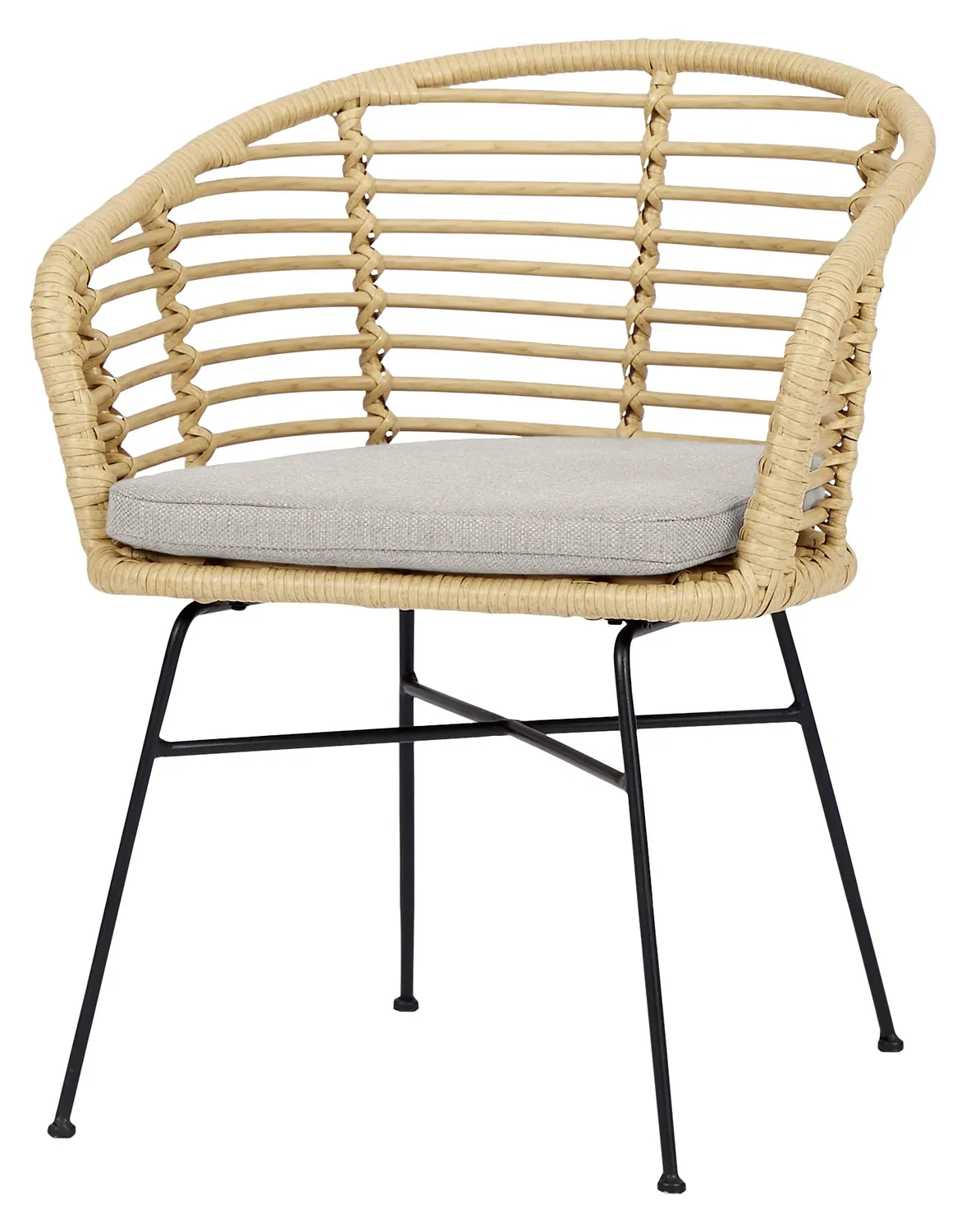 Envy Gartenmöbel-Set 4 Pers. Tisch 110 cm Grau Bambus Kissen