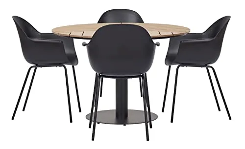 Envy Gartenmöbel-Set für 4 Personen Polywood Teak-Look 110 cm