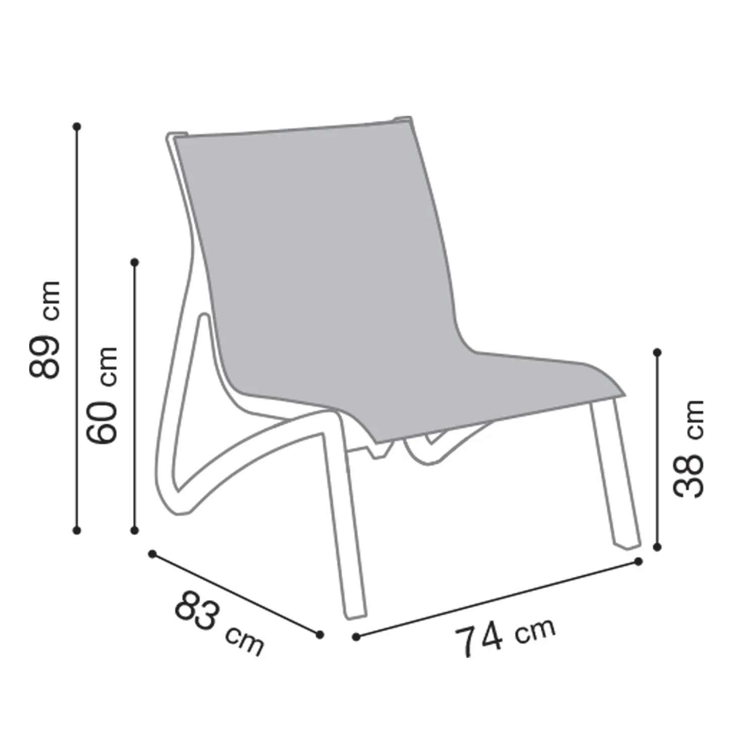 Grosfillex Sunset Loungesessel Garten Weiß Beige Outdoor