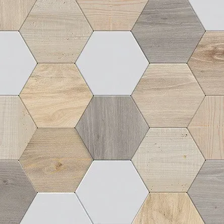 Grosfillex Element 3D Tomette Wandpaneel Bois naturel matt