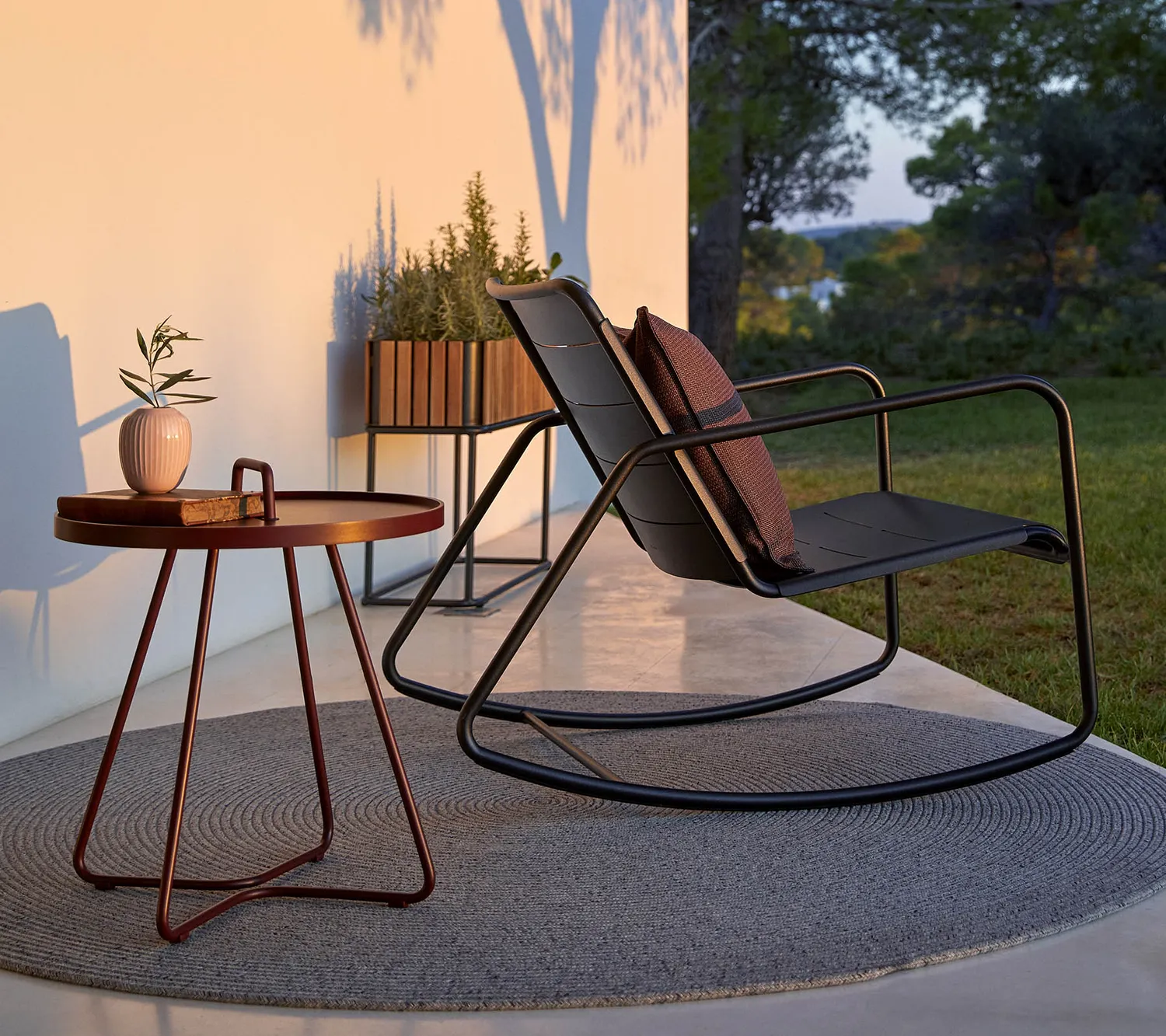 Cane-line Circle Outdoor-Teppich 140 cm Dunkelgrau Soft Rope