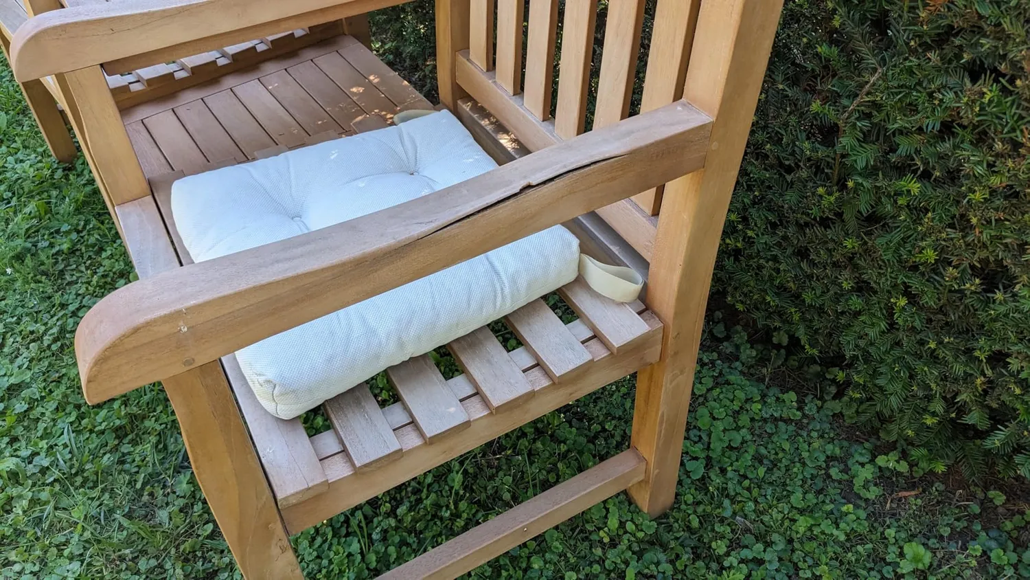 MR.DEKO Feierabendbank 160 cm Gartenbank mit Tisch Teakholz