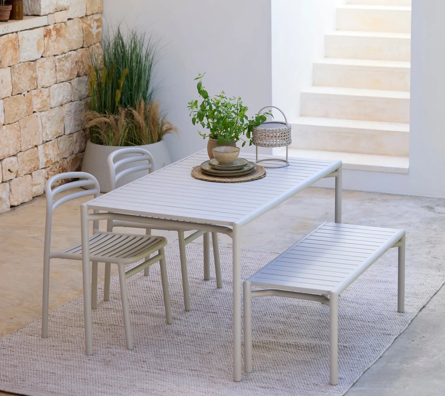Cane-line Bliss Couchtisch Bank Dunkelgrün Aluminium