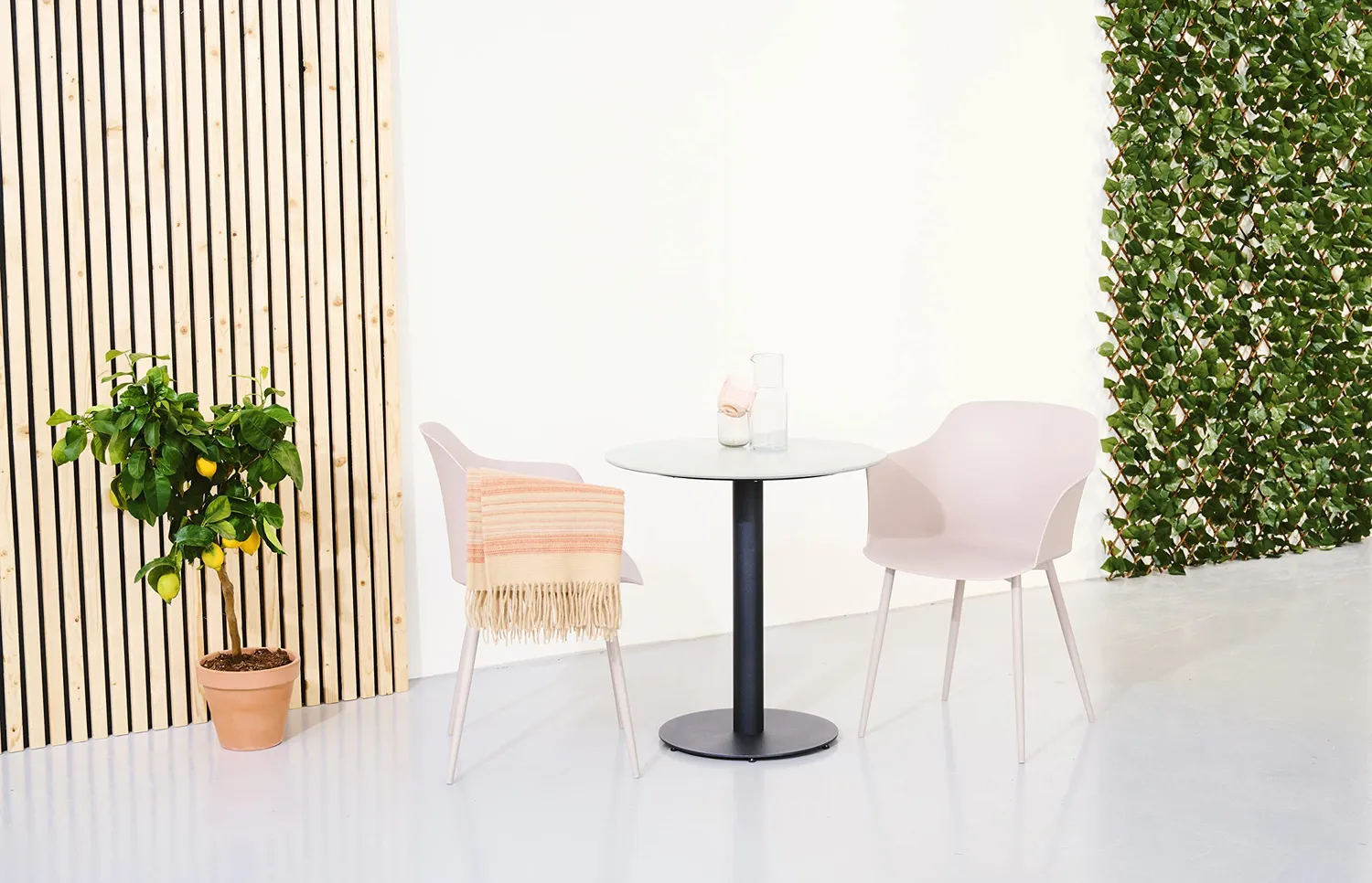 Envy Café-Set/Balkon möbel für 2 Personen Gartentisch Feuersteingrau