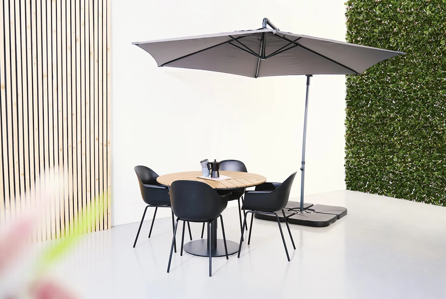 Envy Gartenmöbel-Set für 4 Personen Polywood Teak-Look 110 cm