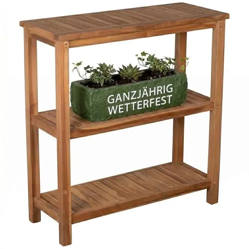 MR.DEKO Filton Pflanztisch Teak 100x110x40cm