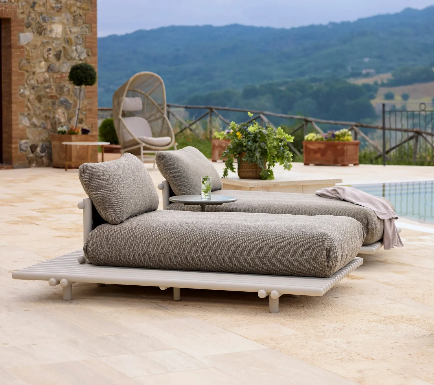 Cane-line Sticks platform arm-/backrest Armlehne Rückenlehne Sand Aluminium