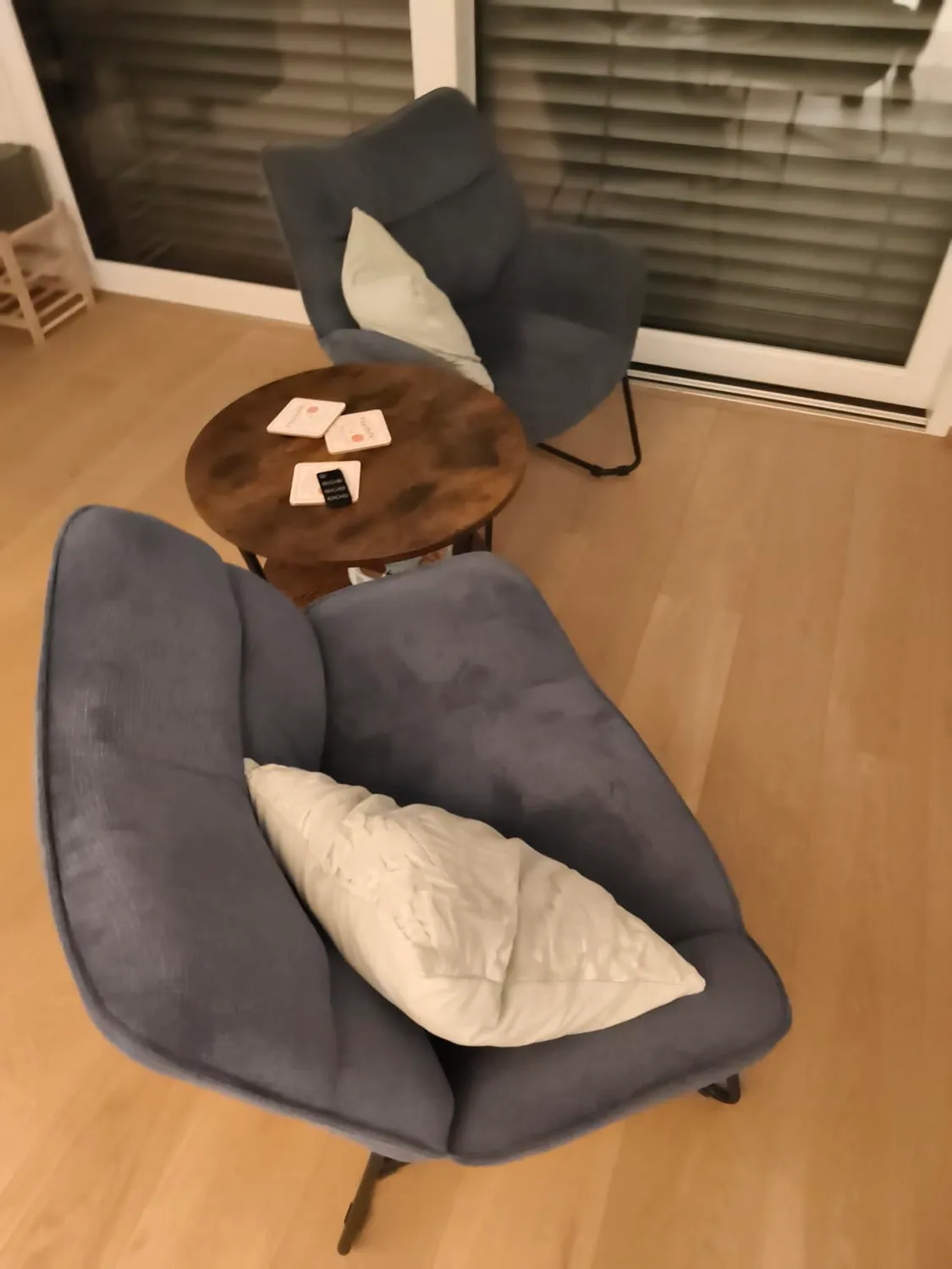 MR.DEKO Aliano Loungesessel Blau Stoff 73cm 125kg