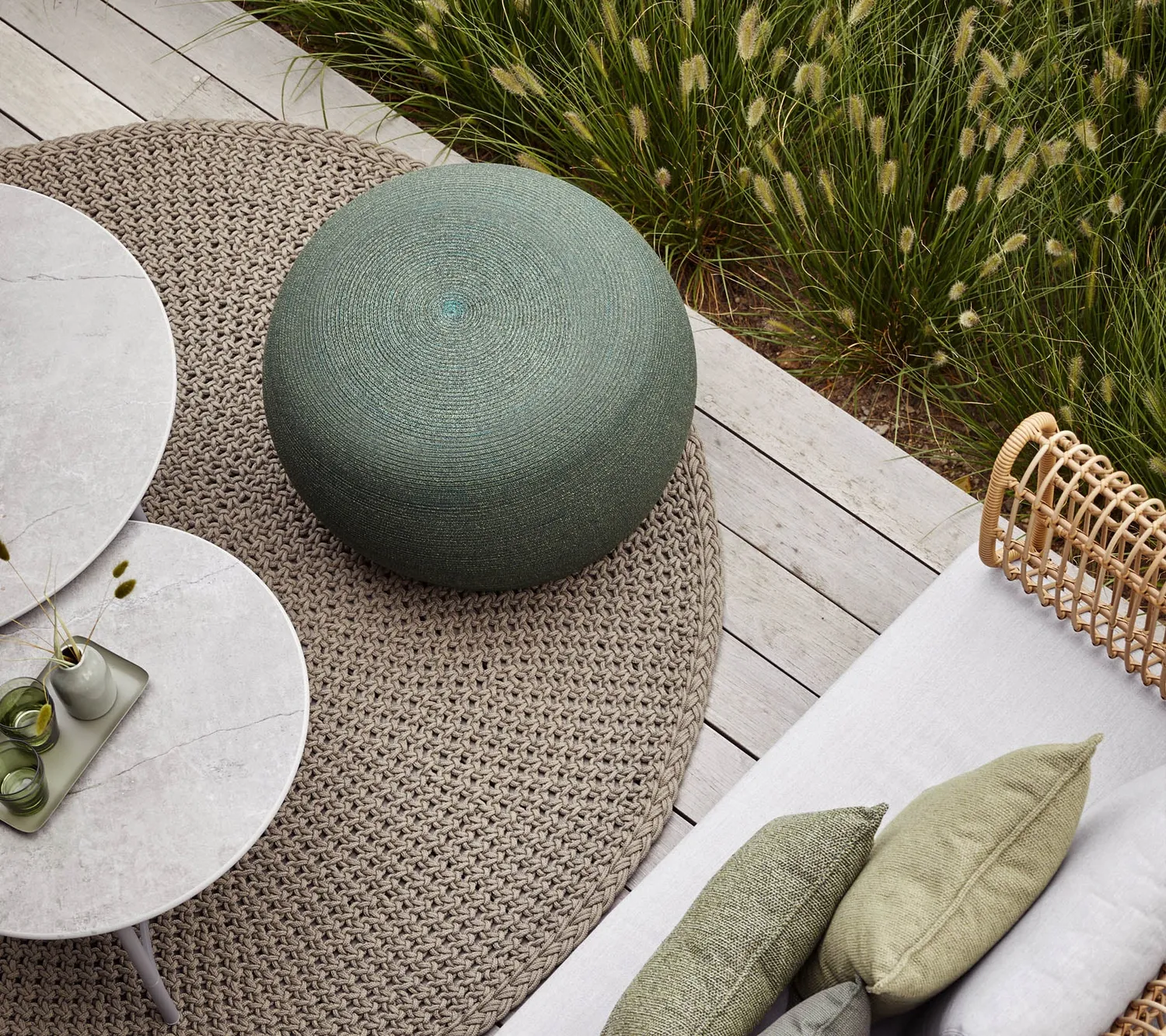 Cane-line Circle Hocker Large Umbrabraun Soft Rope