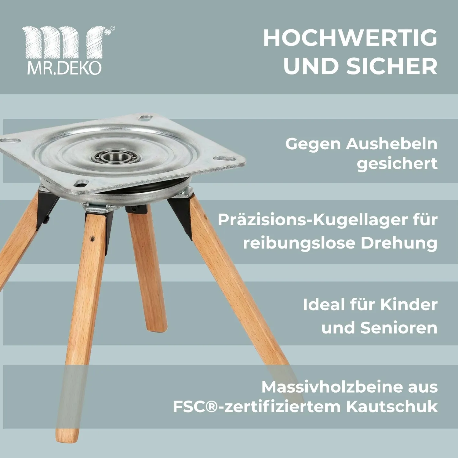 MR.DEKO Matera Esszimmerstühle 4er-Set Beige drehbar mit Armlehnen
