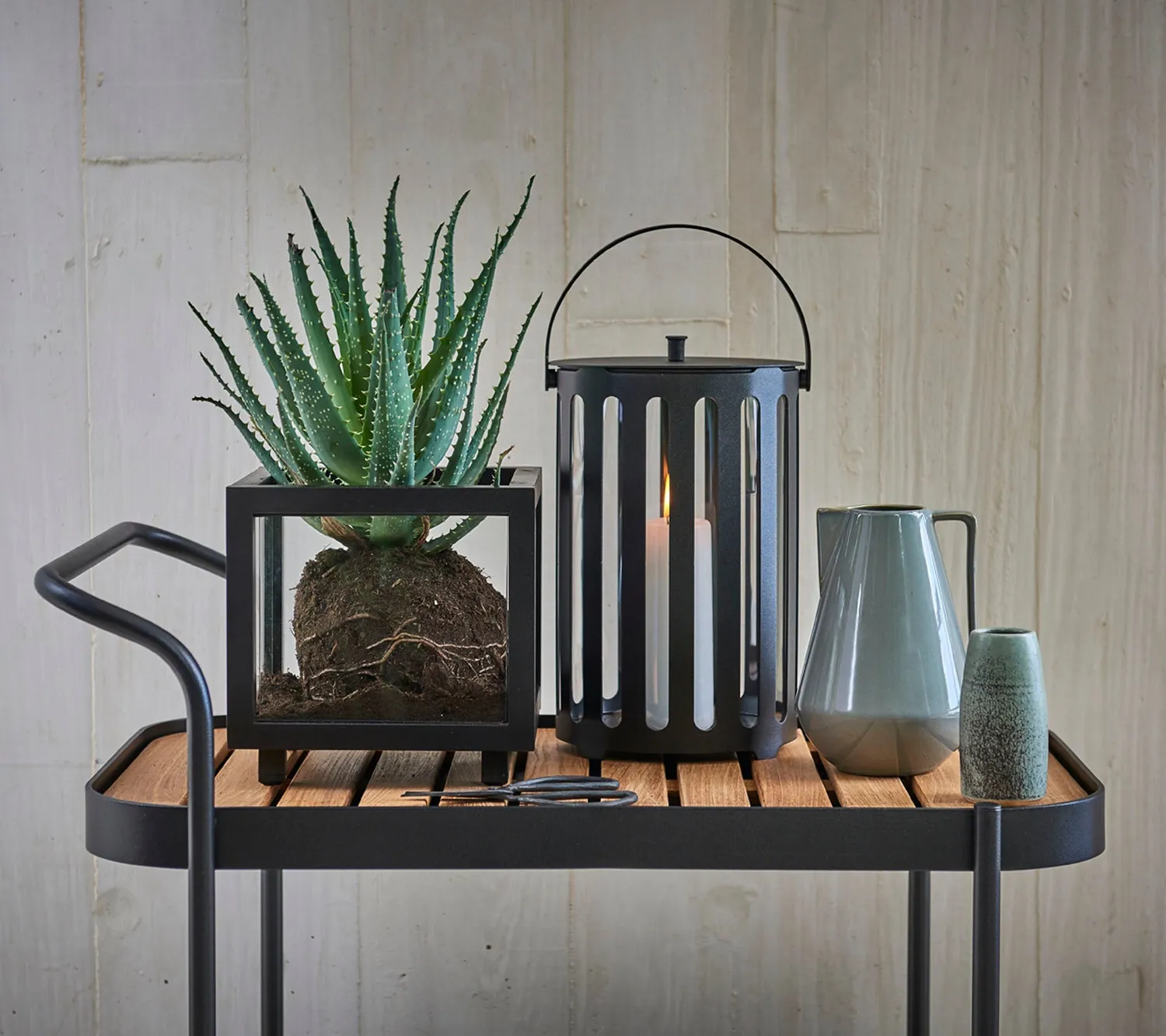Cane-line Roll Servierwagen Lava Grey Teak