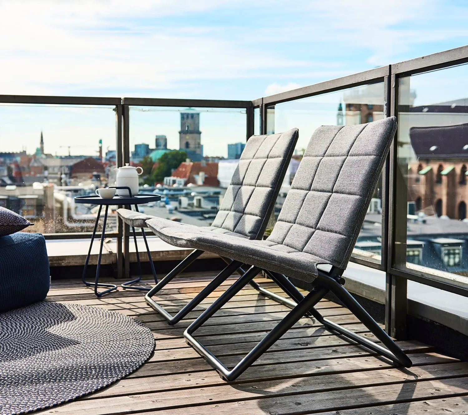 Cane-line Traveller Folding Lounge Chair Klappstuhl Grau AirTouch