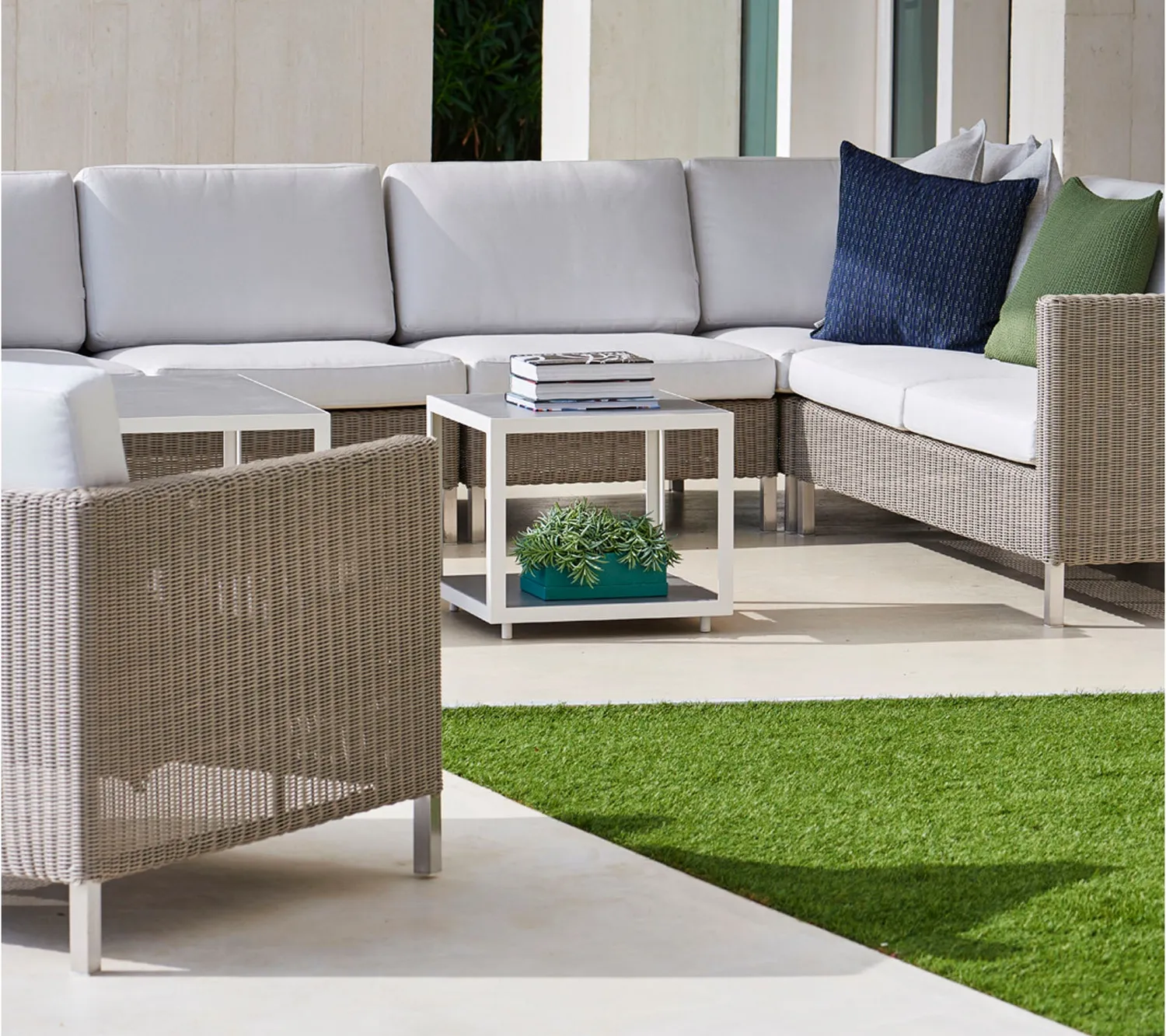 Cane-line Connect Eckmodul Kissenset Taupe Natté