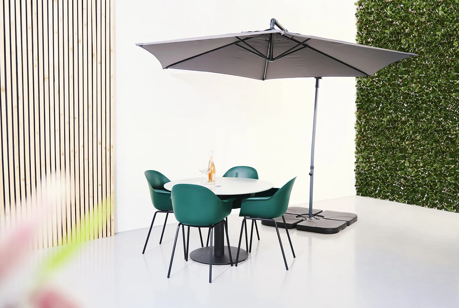 Envy Gartenmöbel-Set 4 Pers. Tisch 110 cm Ocean-Grün