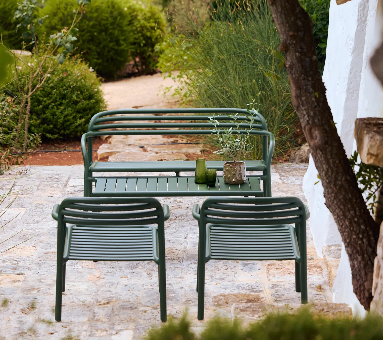 Cane-line Bliss Couchtisch Bank Dunkelgrün Aluminium