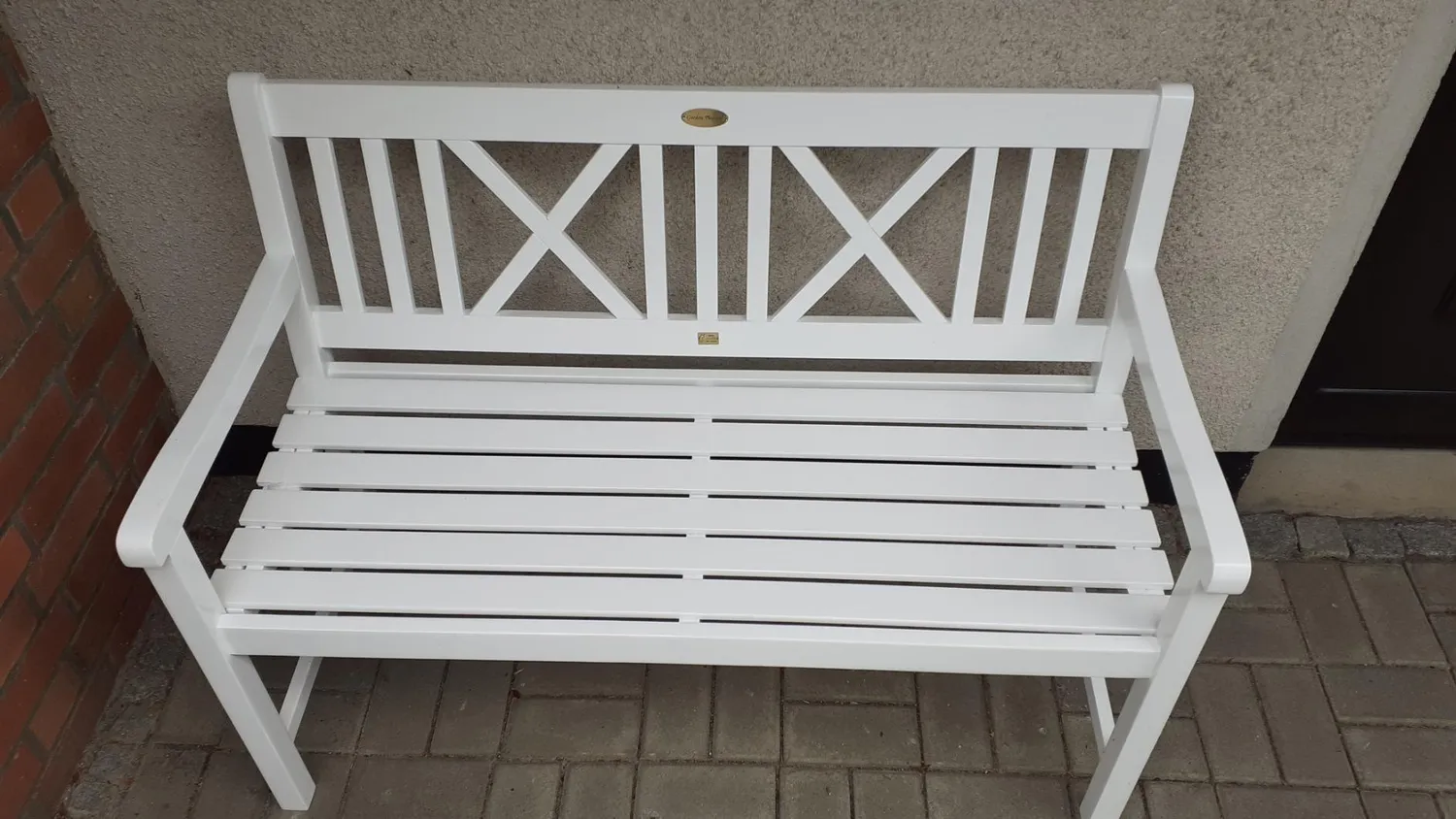Garden-Pleasure Lübeck Gartenbank 2-Sitzer 120 cm Weiß Washed