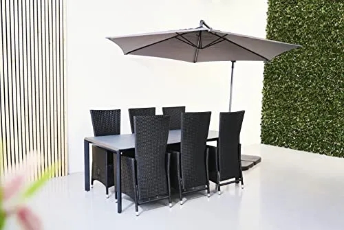 Envy Gartenmöbel-Set für 6 Personen Gartentisch 200 cm Polyrattan