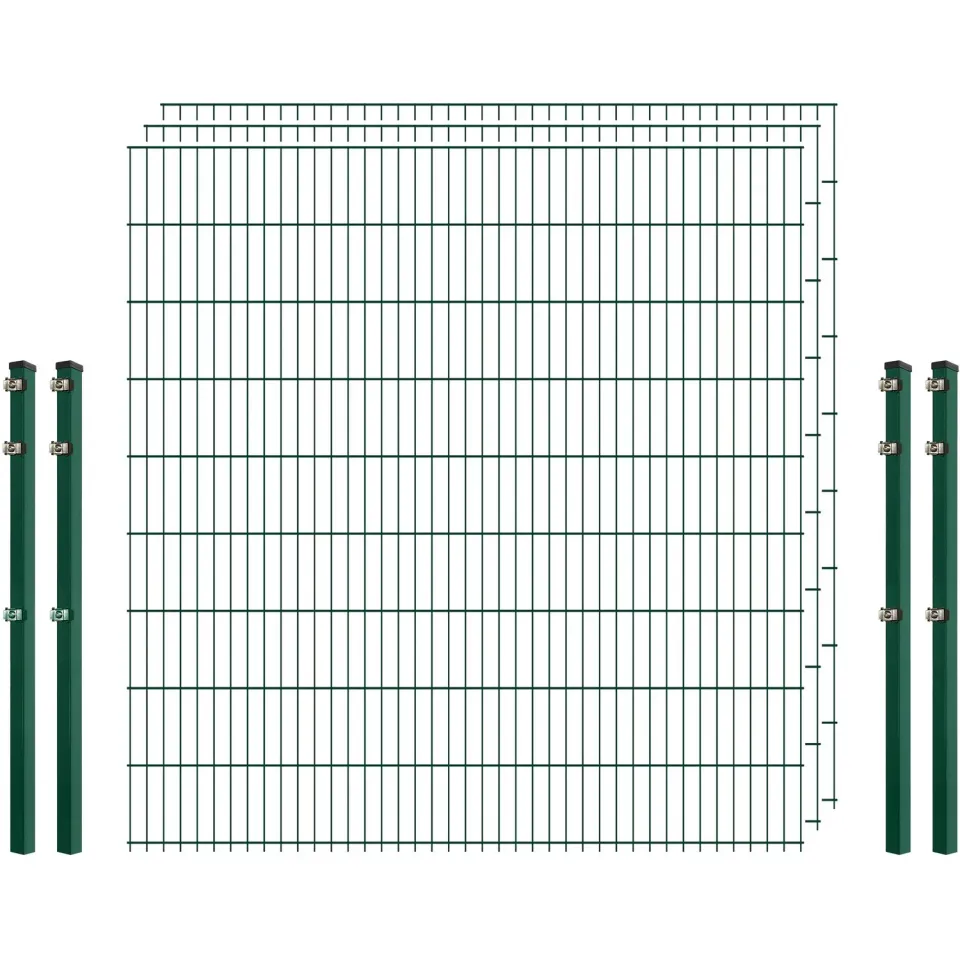 Bellamondo Standard 6/5/6 Doppelstabmattenzaun dunkelgrün 3 Matten