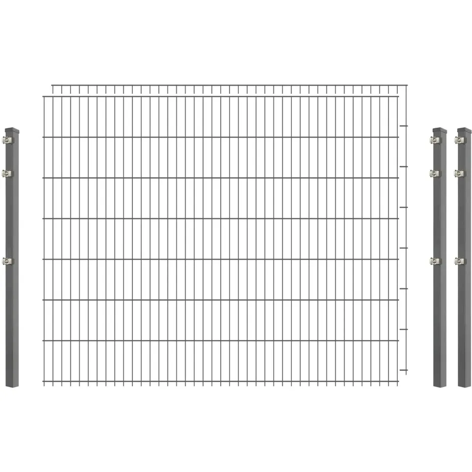 Bellamondo Industrie-Zaunset 8/6/8 Doppelstab Verzinkt 250 cm