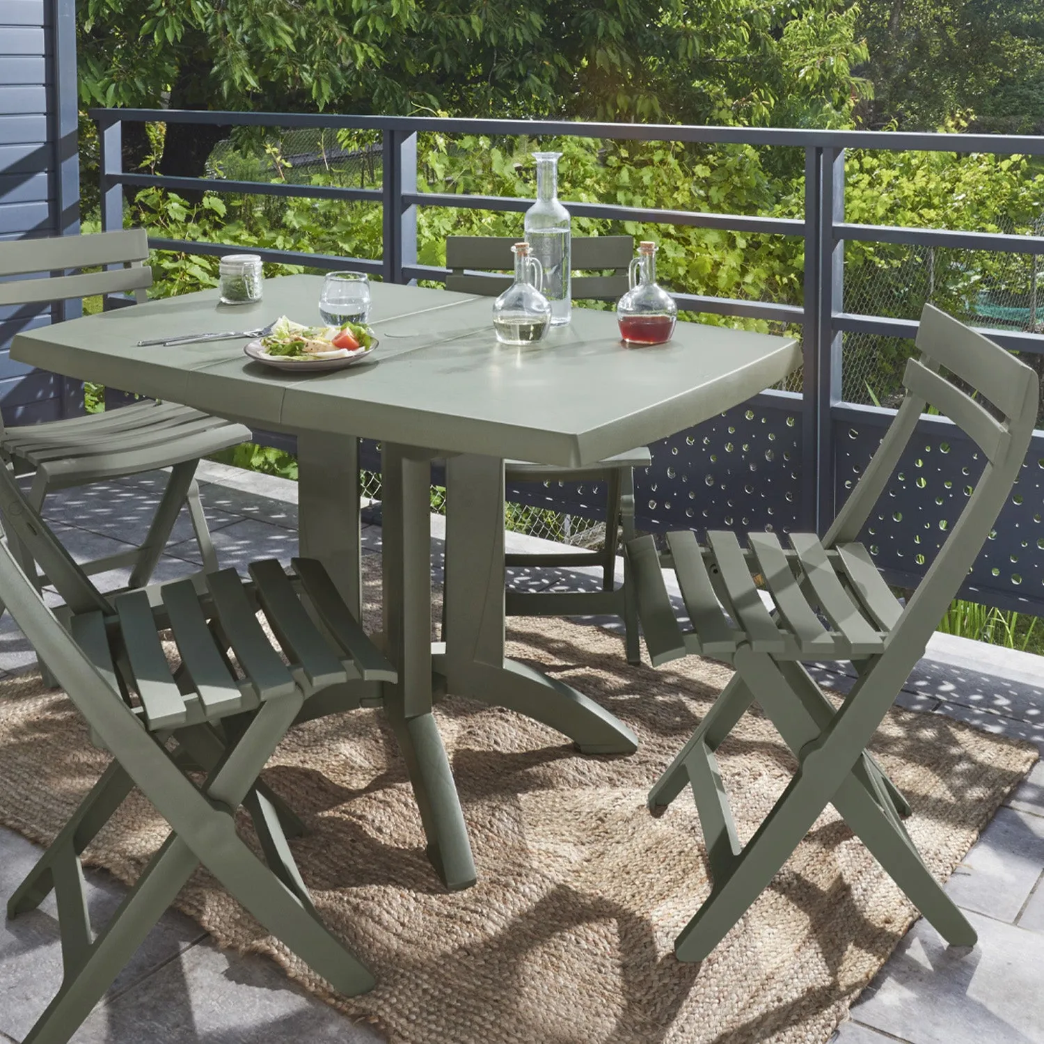 Grosfillex Vega Miami Gartenset 5-tlg Terracotta 118cm