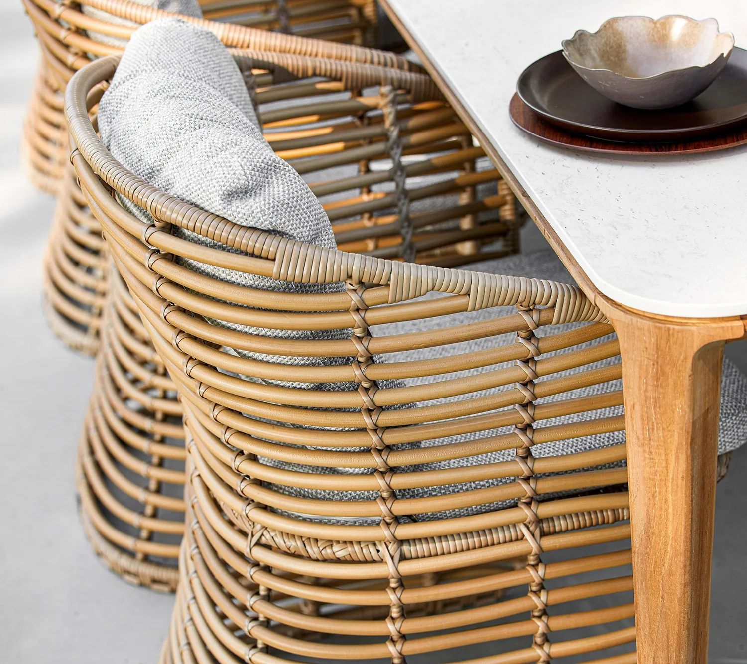 Cane-line Basket Stuhl Graphit Weave Gartenstuhl wetterfest