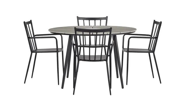 Envy Gartenmöbel-Set 4 Personen rund 120 cm Sprossenlehne