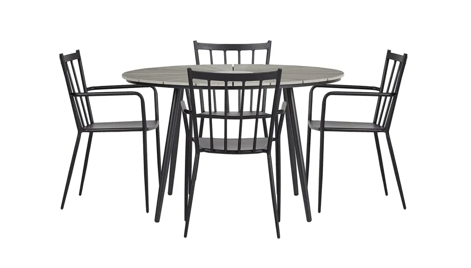 Envy Gartenmöbel-Set 4 Personen rund 120 cm Sprossenlehne