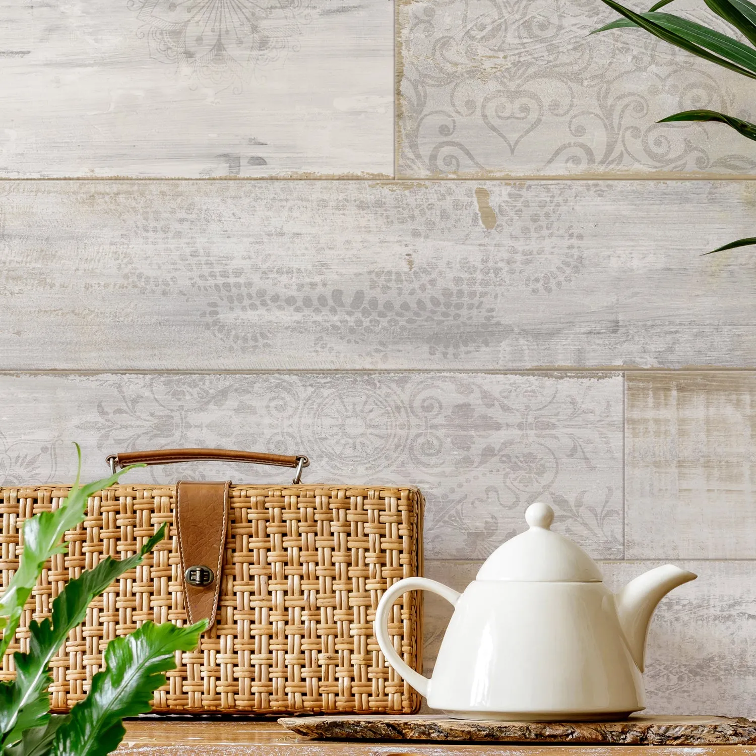 Grosfillex Accent Taiga Wandset weiß Holzoptik