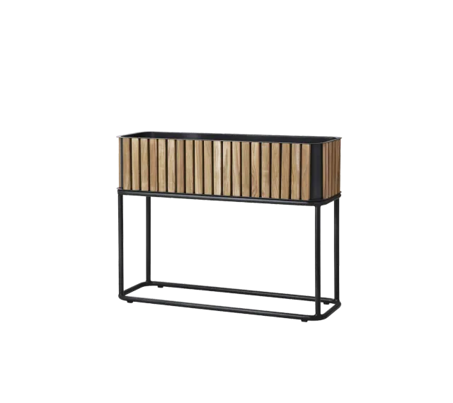 Cane-line Combine rechteckiger Pflanzkübel Teak Aluminium Lava Grey