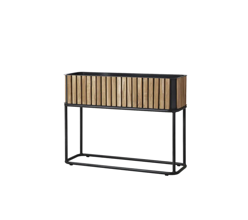 Cane-line Combine rechteckiger Pflanzkübel Teak Aluminium Lava Grey