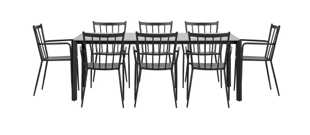 Envy Gartenmöbel-Set 8 Personen 200 cm Sprossenlehne