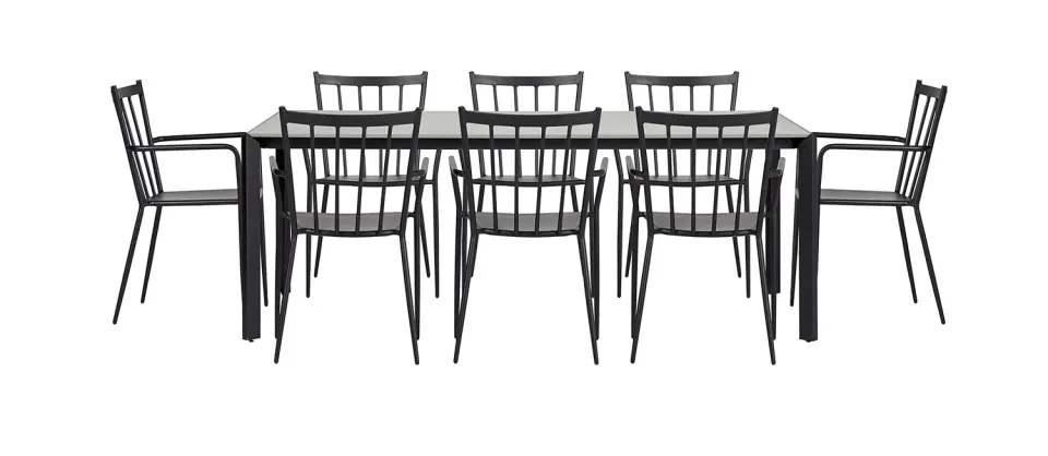 Envy Gartenmöbel-Set 8 Personen 200 cm Sprossenlehne