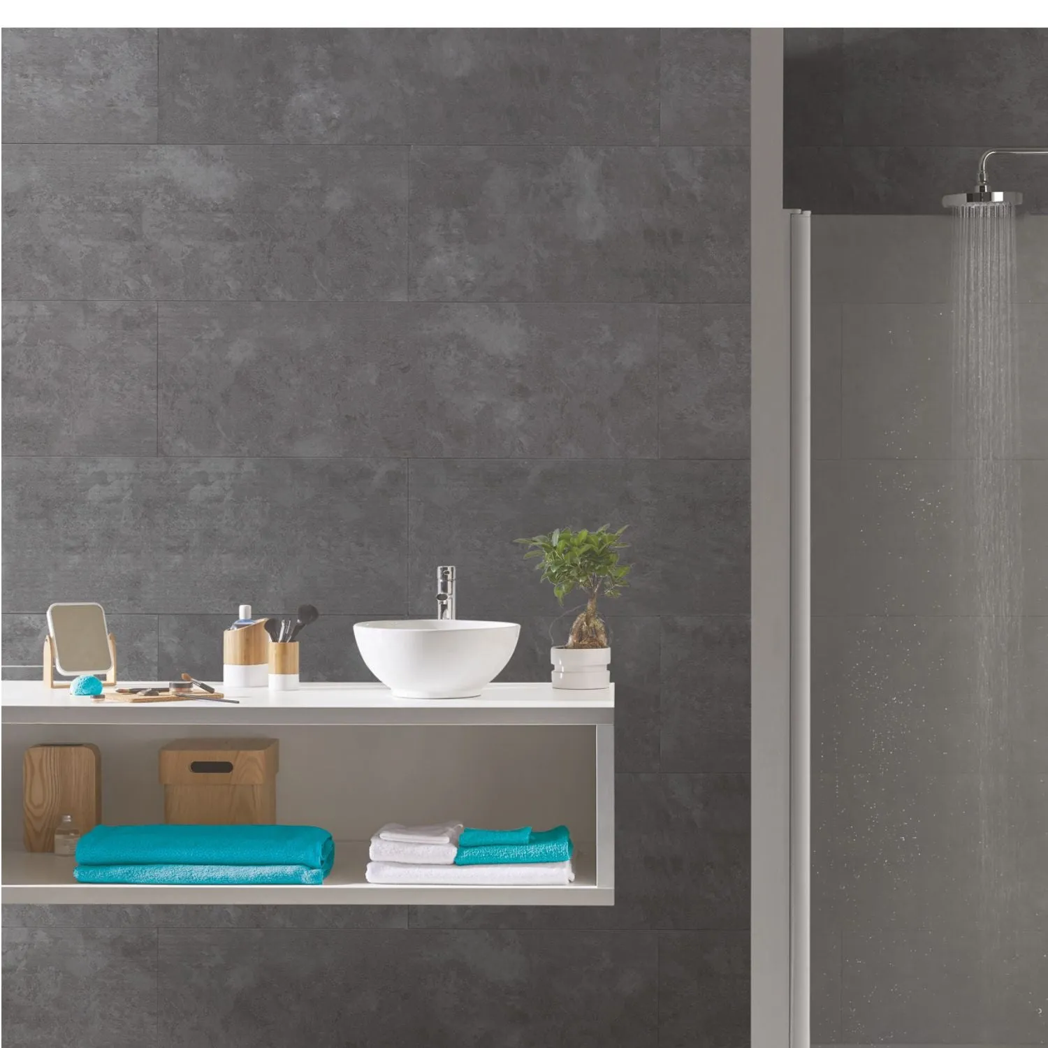 Grosfillex Element Wandverkleidung Beton Touch Grau Betonoptik