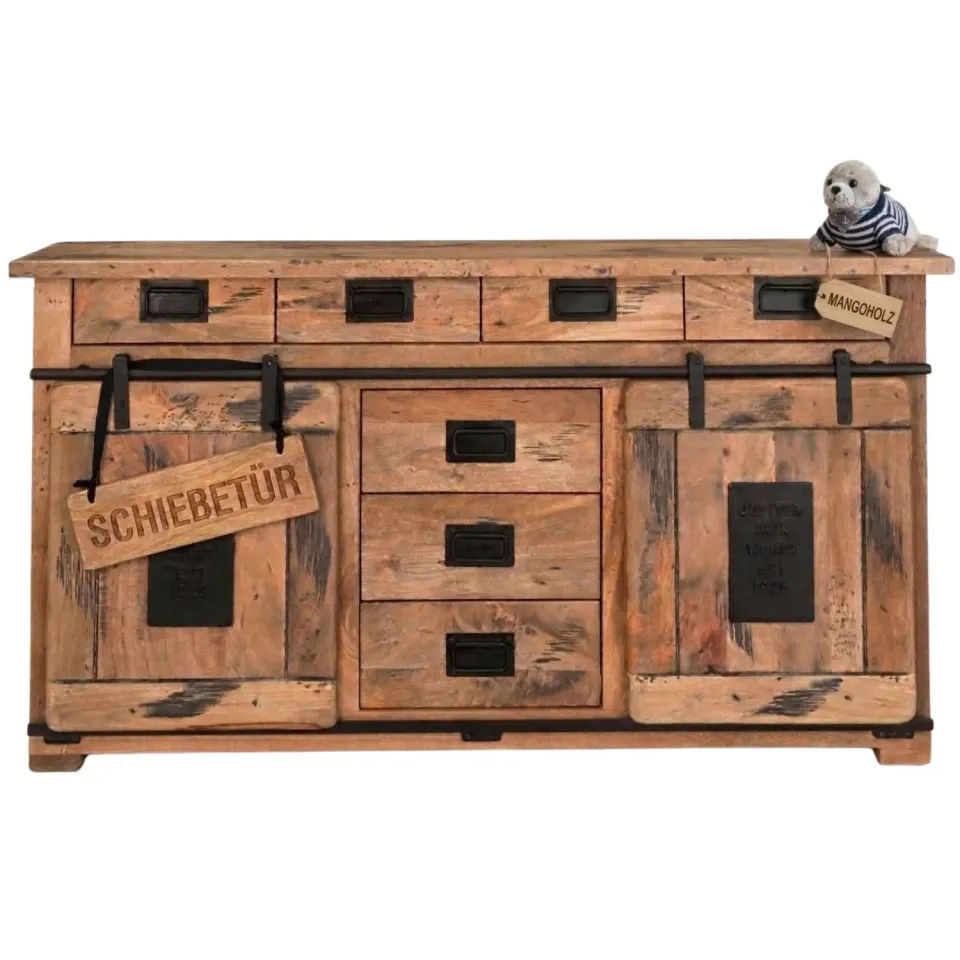 MR.DEKO Florenz Sideboard 150 x 45 x 90 cm Mangoholz