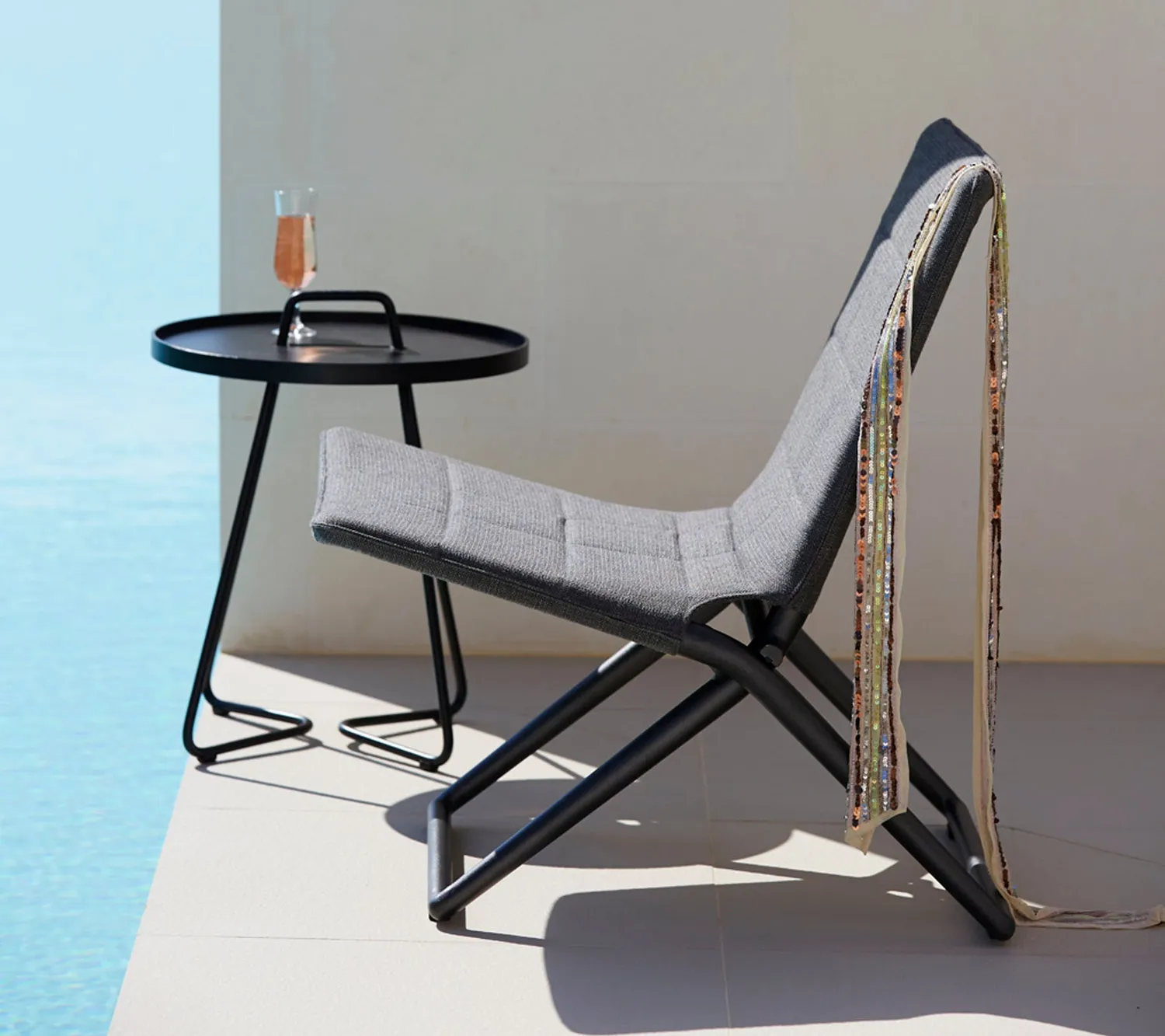 Cane-line Traveller Folding Lounge Chair Klappstuhl Grau AirTouch